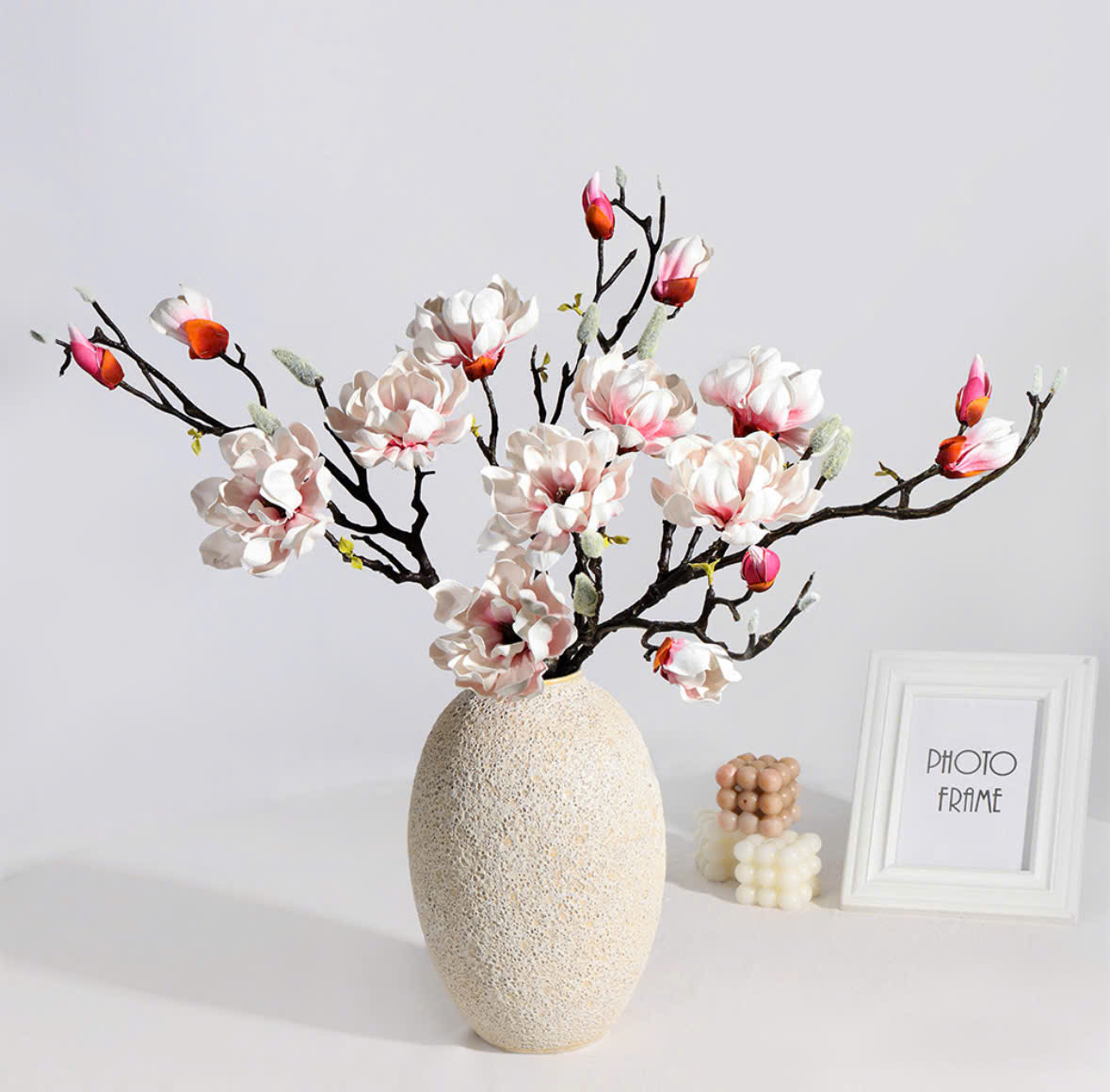 Hoa Mộc Lan lụa chụp thực tế